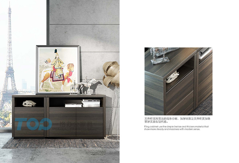 文件柜采用簡潔的線條分割再加上加厚的材質(zhì)讓文件柜更加的體現(xiàn)出穩(wěn)重、現(xiàn)代感