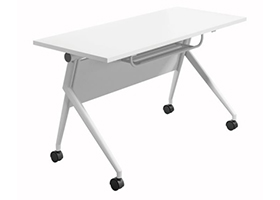 白色培訓(xùn)桌帶輪滑